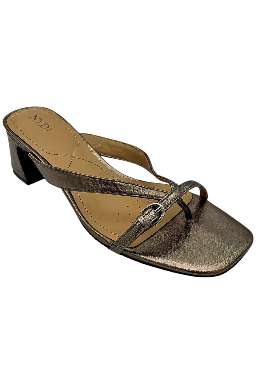 NYDJ Strappy Heeled Thong Sandal Glam Pewter - Medium